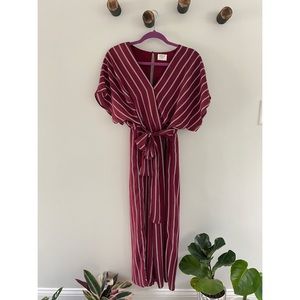 Pinstriped Red and Black Jumpsuit